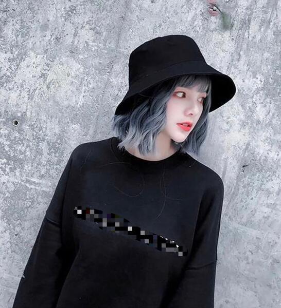 【セール中】ウィッグ 帽子付 青 ブルー ハイライト ストリート ショート 医療 普段使い パケットハット シンプル ファッション おしゃれ