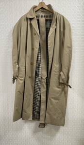 【MIA‐10269IM】1円 ～ Aquascutum アクアスキュータム ロングコート チェック柄 トレンチコート ベージュ柄 ヴィンテージ