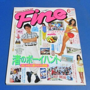 ミ35）Fine ファイン1985年6月号　渚のボーイハント、夏少女60年代に首ったけ、水着ビキニワンピース、吉川十和子JAL広告、キャンパス青春