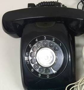  black telephone * dial type telephone machine 600-A2 Showa Retro antique interior 