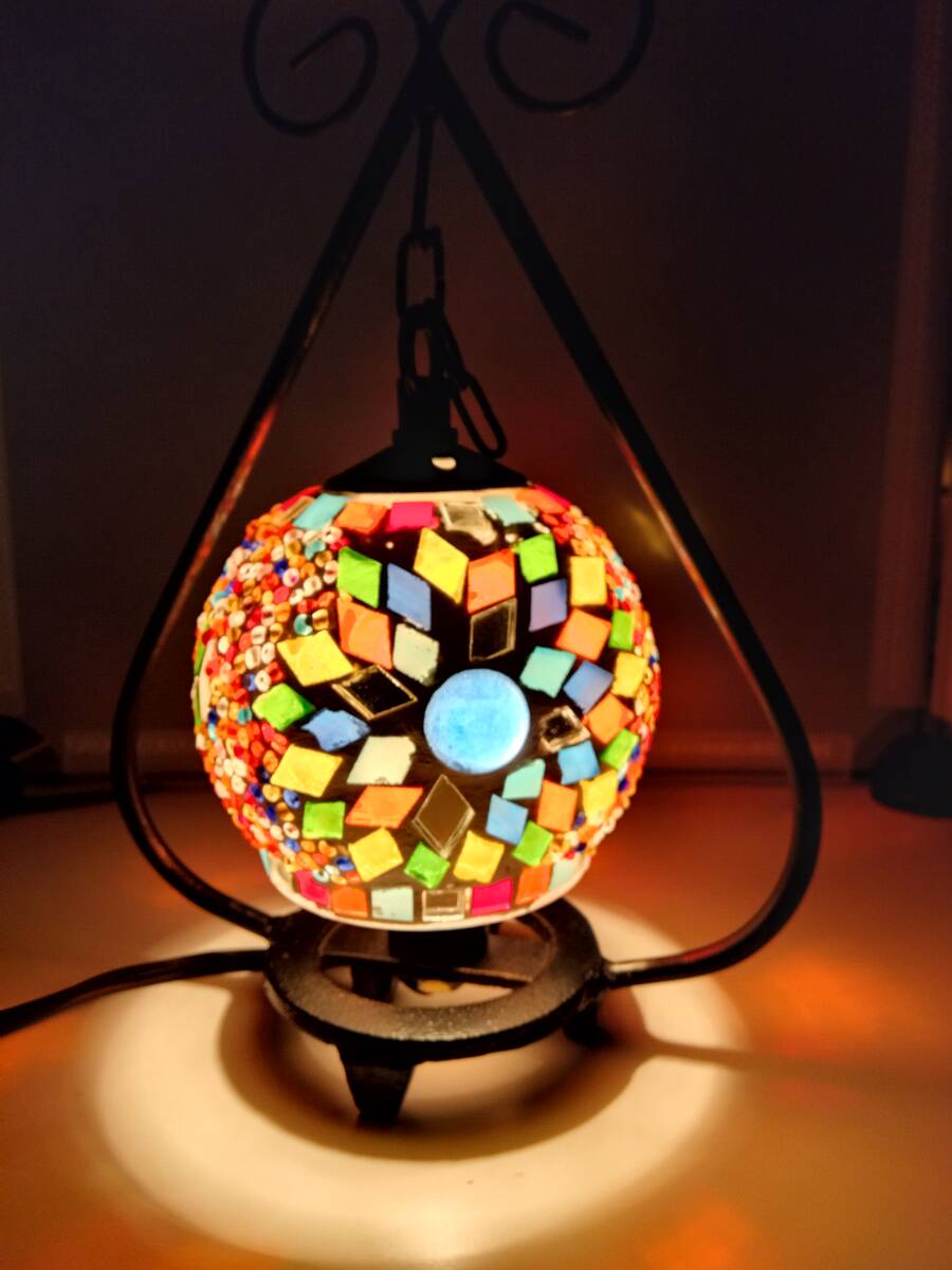 Lámpara turca lámpara de mosaico hecha a mano, iluminación, Lámpara de mesa, soporte de mesa