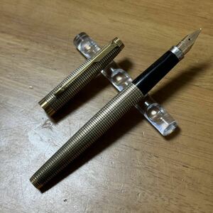 廃盤 PARKER パーカー 万年筆 75 シズレ 14k F スターリングシルバー バーメイル VERMEIL アメリカ製 昭和レトロ vintage