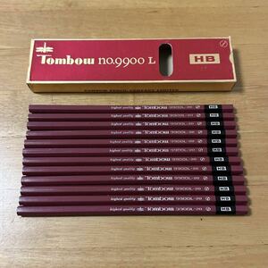 新品 廃盤 TOMBOW トンボ 鉛筆 えんぴつ No.9900 L 20 小豆色 HB 1ダース(12本) 三菱鉛筆 ユニ？ 箱付き 昭和レトロ