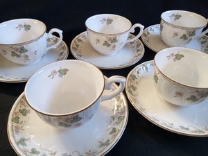 ⑥２１９　★Noritake CRAFTONE ノリタケ　クラフトーン　カップ＆ソーサー　５客セット★中古品★ゆうパック60★0312★