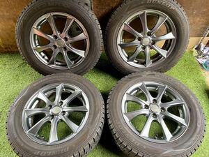 美品　185/65R15 88Q DUNLOP WINTERMAXX 2021年製　バリ山スタッドレス 4本セット　15x5.5J ET 45 PCD 4Hx100 ハブ系やく　68mm