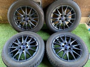 美品　185/60R15 84Q BRIDGESTONE BLIZZAK VRX スタッドレス バリ山4本セット　15x6J ET 43 PCD 100 5H シエンタ　プリウス20、30等