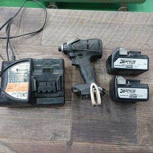 【中古現状品】日立工機　HITACHI　WH18DREL　コードレスインパクトドライバ　18V4.0Ah　14.4V4.0Ah　バッテリー　UC18YSL2　計4点セット