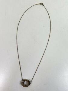 S0602-522 1506【1円スタート】 ティファニー　TIFFANY&Co.　ネックレス　ダブルリング　インターロッキング　Ag925刻印　アクセサリー　