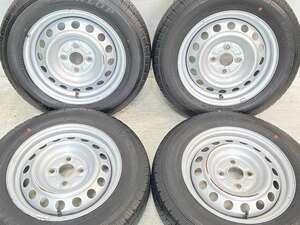 中古タイヤ サマータイヤ ホイールセット 4本セット 155/80R14 88/86 　 AL 14x5.0 100-4穴 ダンロップ エナセーブ VAN01