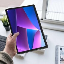 Hianjoo Lenovo Tab M10 Plus プ機能 全面保護ケース 耐衝撃 擦り傷防止 - ブラック 211_画像7