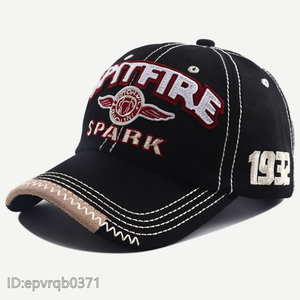 新品 野球帽 メンズ キャスケット 刺繍 紳士 帽子 ゴルフウェア 男女兼用 フリーサイズ おしゃれ 調節可能　/黒