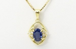  sapphire necklace sapphire necklace diamond necklace diamond necklace diamond diamond K18 18 gold yellow gold 