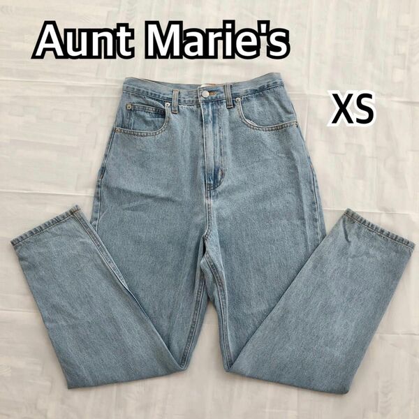 Aunt Marie's パンツ デニム ジーンズ 「XS，S，M，Lサイズ展開」ハイウエストルーズテーパードデニム