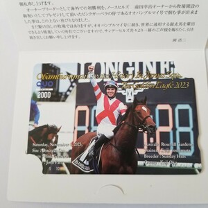 非売品 オオバンブルマイ号　第5回 ゴールデンイーグルクオカード　(馬主メッセージ付き) 競馬