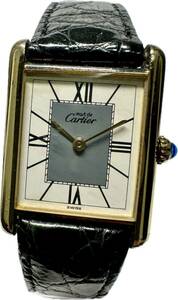 1円〜 Y Cartier カルティエ マストタンク ヴェルメイユ ローマン レディース クォーツ アンティーク ジャンク 時計 722046996