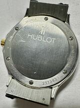 1円〜 Y 希少 ラージサイズ HUBLOT ウブロ MDM クラシック 1521.100.2 金製YGベゼル メンズ クォーツ デイト ジャンク 時計 72206232_画像6