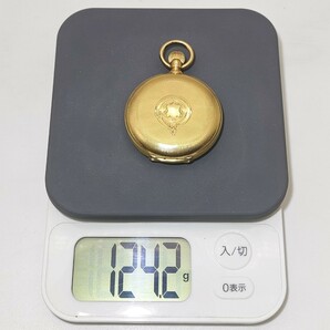 K18 金製 懐中時計 重さ約124g アンティーク 手巻き ジャンク扱い の画像4