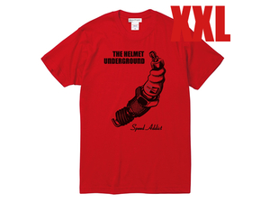 THE HELMET UNDERGROUND T-shirt RED XXL/赤hondaホンダct125ハンターカブducatiドゥカティmvアグスタagustamotoモトguzziランブレッタmods