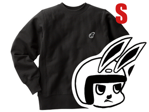 Champion Reverse Weave TYPE CHECKER RABBIT SWEAT BLACK S/チャンピオンリバースウィーブスウェットオートバイvespa刺繍ワンポイントロゴ