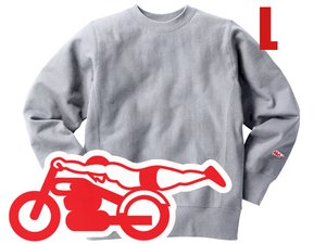 Champion Reverse Weave TYPE 袖スピードアディクト SWEAT GRAY × RED L/チャンピオンリバースウィーブスウェットトレーナーアメカジ