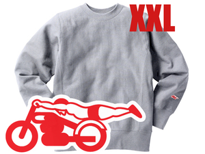 Champion Reverse Weave TYPE 袖スピードアディクト SWEAT GRAY × RED XXL/チャンピオンリバースウィーブスウェットクルーネック青タグ