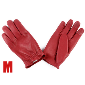 GMG DEER SKIN GLOVE ショートリスト GMG-07 RED M/バイクグローブレザーグローブ赤バイク用手袋鹿革国産高品質春夏秋冬ライディング二輪