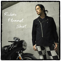 RIDERS FLANNEL SHIRT BLACK L/wライダースジャケットフランネルシャツbatesベイツエアロレザーヴィンテージbigmac古着アメカジ50s60s70s_画像3