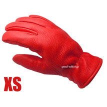 CHURCHILL GLOVE RED XS/チャーチルグローブ赤レッド裏地なし鹿革ディアスキン本革春用夏用春夏用秋用定番usa製バイク用手袋レザーグローブ_画像1