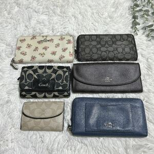 COACH コーチ 長財布 財布 シグネチャー レザー キーケース　ジャンク品　1スタ