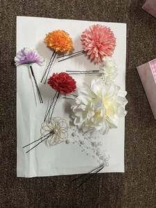 8 позиций комплект украшение для волос аксессуары для кимоно цветок лента украшение и т.п. день совершеннолетия церемония окончания жемчуг аксессуары для волос 