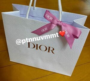 【新品未使用】DIOR　ディオール ピンク ロゴリボン付き ショッパー（大）大きいサイズ 紙袋
