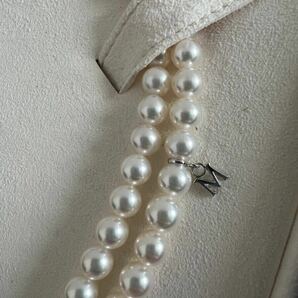 美品 ミキモト MIKIMOTO 2連 パールネックレス K18 真珠の画像5