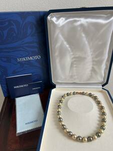 12mm大珠 ミキモト MIKIMOTO マルチカラー パールネックレス K18 真珠 