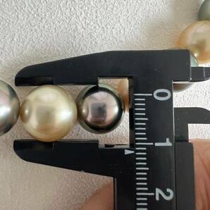 12mm大珠 ミキモト MIKIMOTO マルチカラー パールネックレス K18 真珠 の画像9