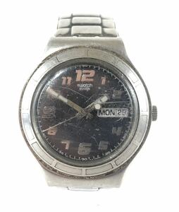 【HM1162】SWATCH スウォッチ IRONY アイロニー SR626SW Qz クォーツ シルバー文字盤 デイデイト メンズ 腕時計 φ55.0 