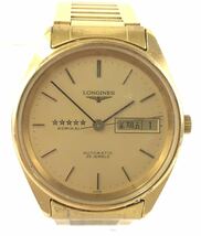 【SR249】稼動品 LONGINES ロンジン ADMIRAL アドミラル 5スター デイデイト 自動巻き 25石 ゴールド文字盤 L76342 メンズ 腕時計 φ50.25_画像2