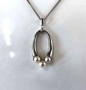 【SM955】MIKIMOTO ミキモト パールネックレス 3P 真珠 シルバー ジュエリー アクセサリー ネックレス レディース 箱付き 約7.4g 