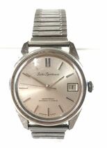 【HM1161】稼動品 SEIKO セイコー Sportsman スポーツマン 6602-7030 デイト 手巻き シルバーカラー メンズ 腕時計 φ50.25〜_画像1