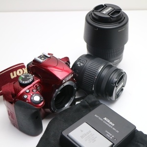 超美品 Nikon D3300 ダブルズームキット レッド 即日発送 Nikon デジタル一眼カメラ デジタルカメラ あすつく 土日祝発送OK