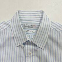 48 Maker's Shirt 鎌倉 メーカーズシャツ カマクラ ストライプ 長袖 タブカラー ワイシャツ 日本製 ビジネス オフィス コットン 40328O_画像3