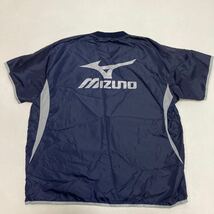 304 美品 MIZUNO ミズノ 半袖 ウィンドシャツ サイズXO ピステ 野球 バレー トレーニング ウォームアップ ネイビー スポーツ 40302M_画像2