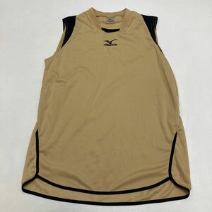 304 美品 MIZUNO ミズノ ノースリーブ トップス タンクトップ サイズXOバレーボール トレーニング ベージュ スポーツ メンズ 40302Q.