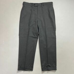 261 美品 Brooks Brothers ブルックス ブラザーズ スラックス パンツ 大きいサイズ36 日本製 裾ダブル ビジネス オフィス グレー 40312K