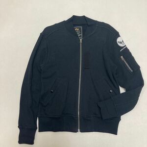 289 ALPHA INDUSTRIES アルファ ジップアップ スウェット ブルゾン ボンバージャケット MA-1タイプ ミリタリー メンズ ブラック 黒 40323E