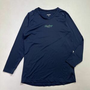 280 Rawlings ローリングス クルーネック 長袖 トップス M コンプレッションインナー Tシャツ ストレッチ ロゴプリント スポーツ 40326G