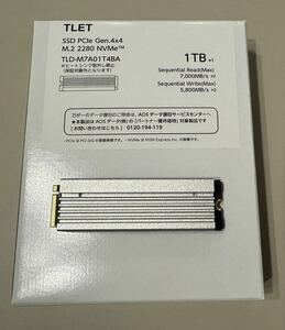 東芝 ヒートシンク付き内蔵SSD TLD-M7A01T4BA 1TB M.2 Gen4 美品