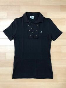 美品 ヴィヴィアンウエストウッドマンVivienne Westwood MAN 半袖 Tシャツ ポロシャツ カットソー オーブ メンズ 黒 ブラックSIZE 46