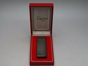 【青】031906Cartier　カルティエ　ガスライター　シルバーカラー　火花確認済