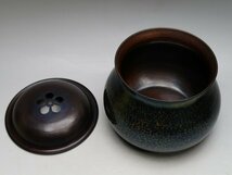 【青宝】032407北越堂製　鎚起銅器　茶器セット　水注　茶入　建水　茶托など　在銘　共箱　（2559593/48）_画像6