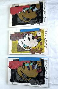 Art hand Auction Mickey Mouse MICKEY MOUSE 3 Blätter DUPRE Originalkunstkünstler Yoshitomo Nara KYNE Izumi Kato Yukimasa Ida Hiroshi Sugimoto Chiharu Shiota Takeru Amano Pop Art, Kunstwerk, Malerei, Acryl, Gouache